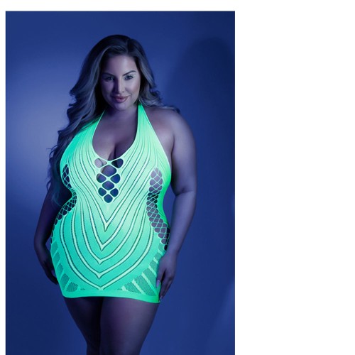 Fantasy Lingerie Neon Green Halter Dress Queen Size