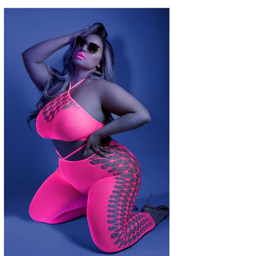 Fantasy Lingerie Glow Own The Night Crop Bodystocking