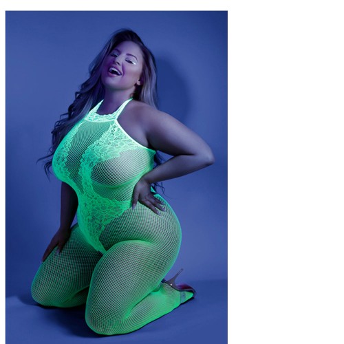 Body Crotchless Glow Moonbeam de Fantasy Lingerie Verde