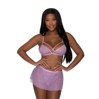 Magic Silk Girl Next Door Bralette With Skirt Lilac S/M