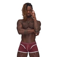 Male Power Sport Mesh Mini Short Burgundy