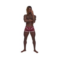 Male Power Sport Mesh Mini Short Burgundy