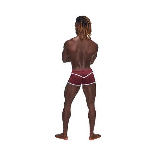 Male Power Sport Mesh Mini Short Burgundy