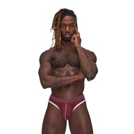 Male Power Sport Mesh Burgundy Thong S/M