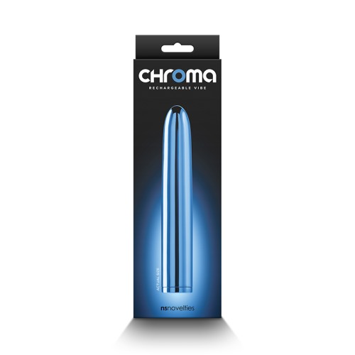 Chroma 7in. Rechargeable Vibrator - Blue