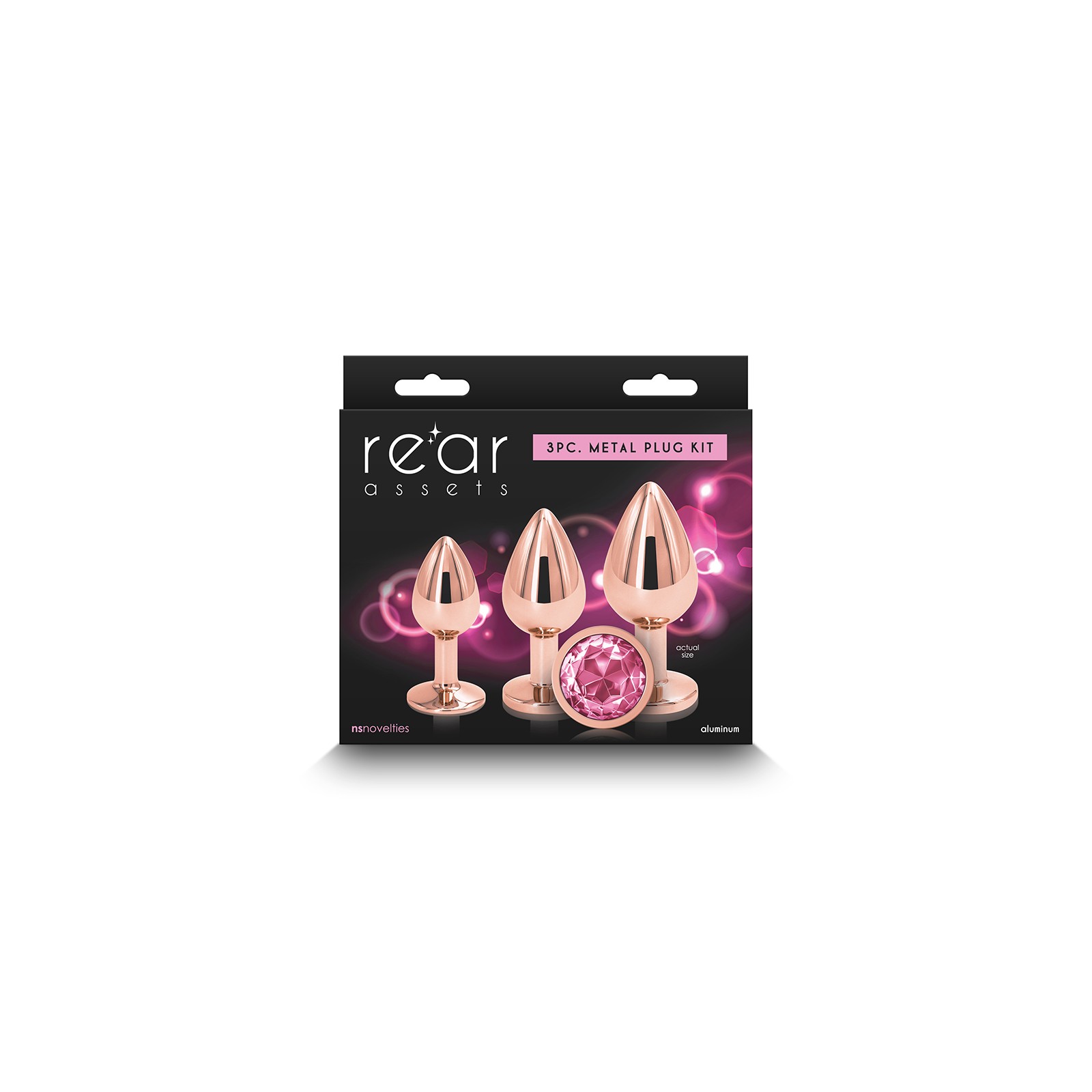 Rear Assets 3-Piece Rose Gold Metal Plug Kit