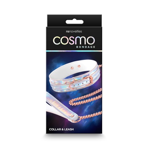 Cosmo Bondage Collar & Leash Rainbow for Stylish Restraint