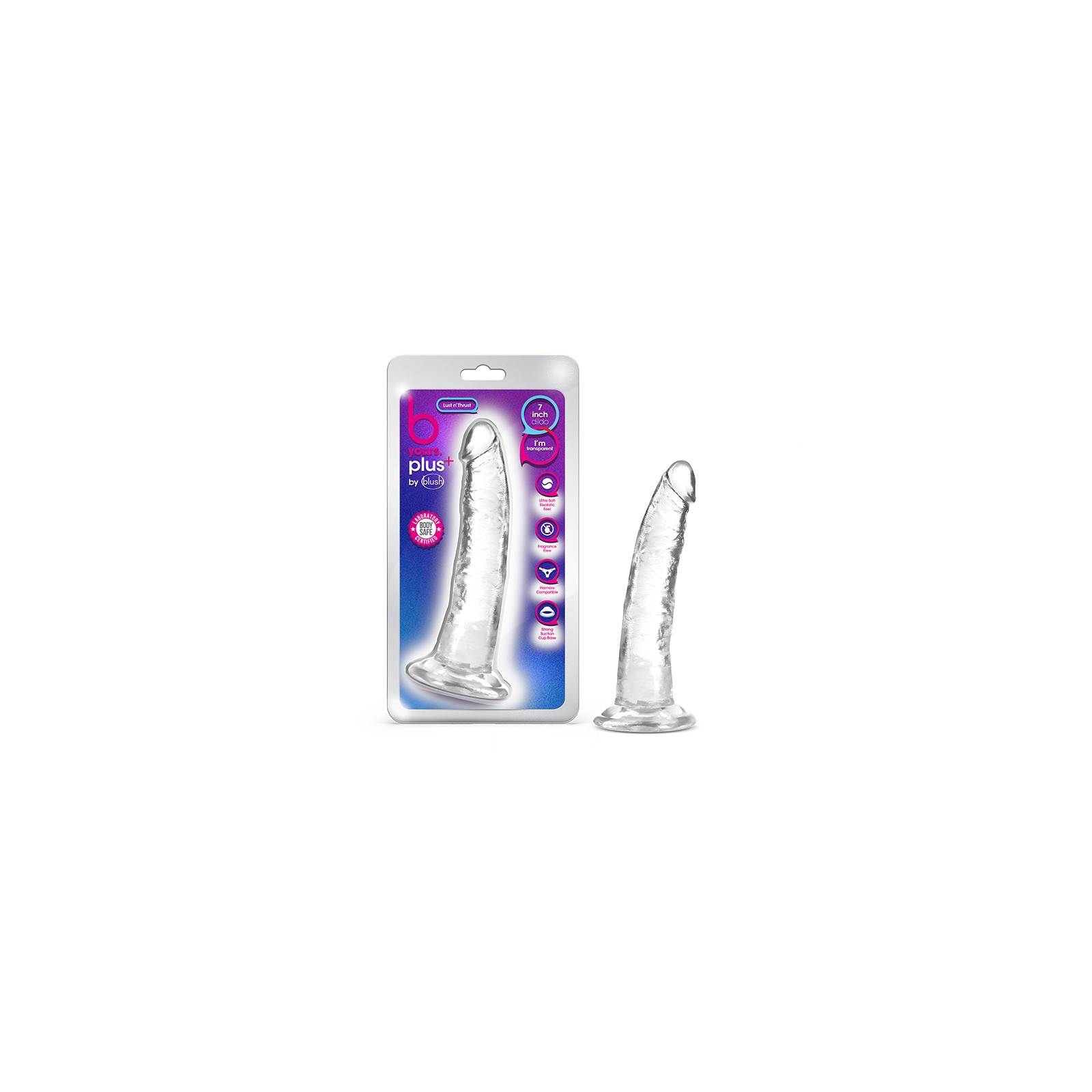 B Yours Plus Lust n' Thrust 7 in. Dildo Clear