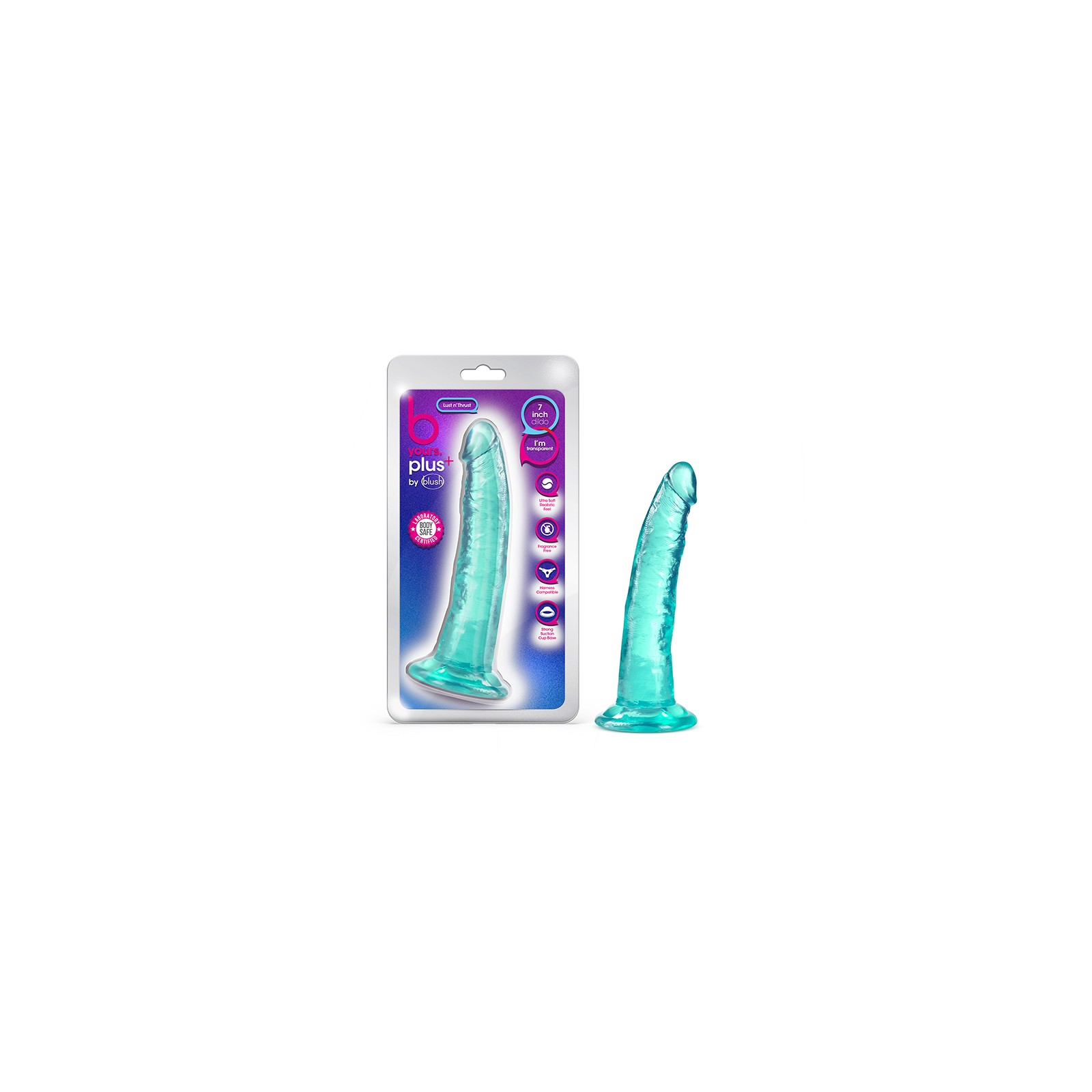 Dildo B Yours Plus Lust n' Thrust de 7 pulgadas Teal