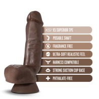 Dr. Skin Plus Thick 8 in. Posable Dildo Brown