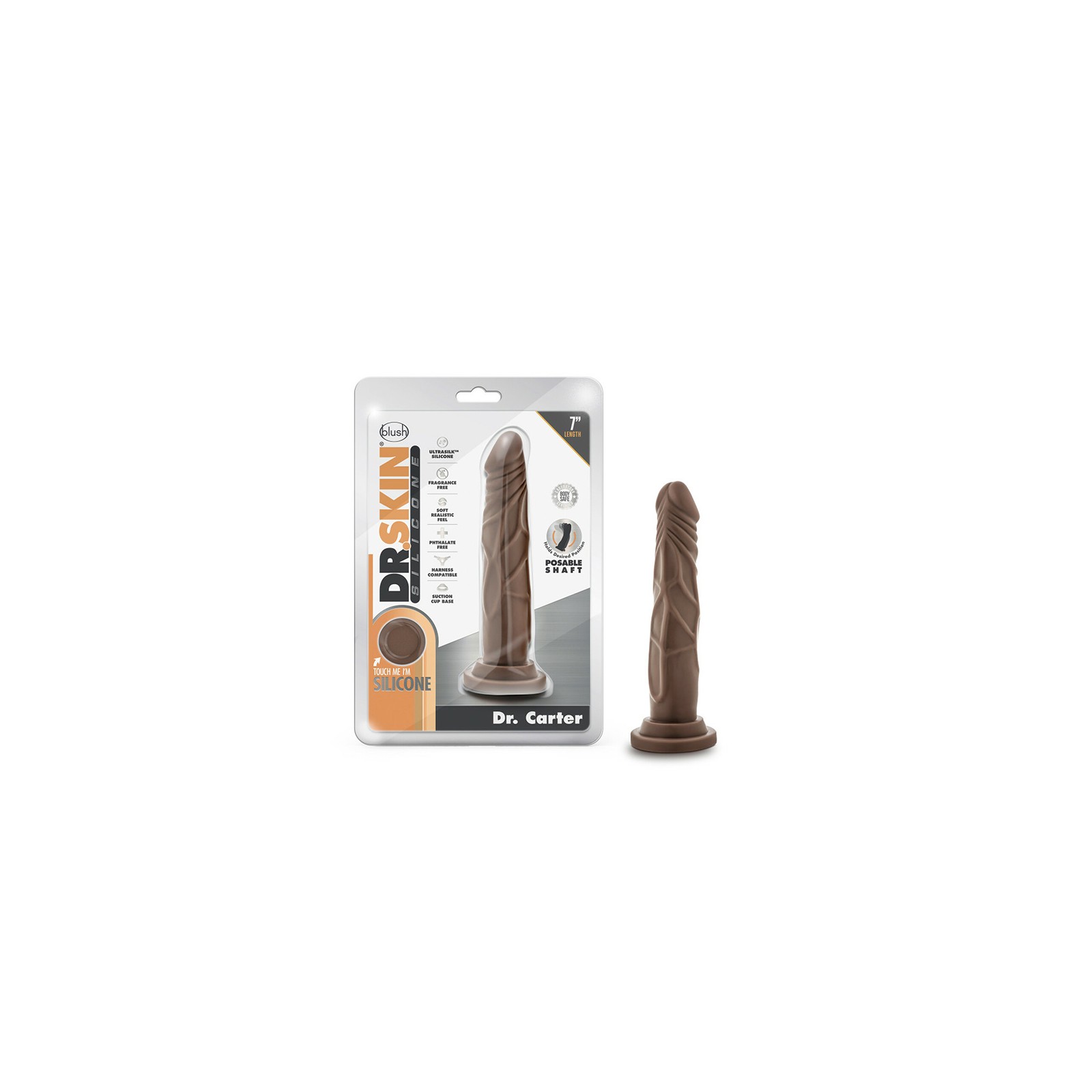 Dildo Poseable Realista Dr. Skin de 7 in. con Succión