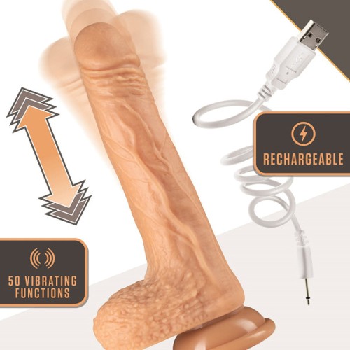 Dildo Thumping de 7 in. Control Remoto Dr. Grey con Testículos - Placer Aumentado