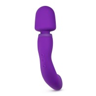 Wellness Dual Sense Rechargeable Silicone Dual Ended G-Spot Wand Vibrator Purple