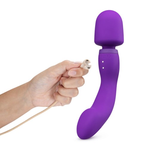 Wellness Dual Sense Rechargeable Silicone Dual Ended G-Spot Wand Vibrator Purple