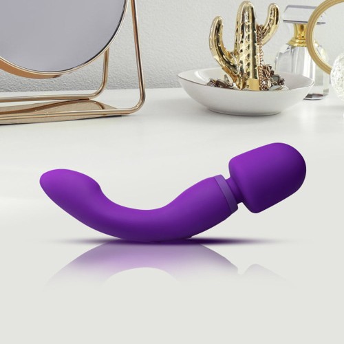 Wellness Dual Sense Rechargeable Silicone Dual Ended G-Spot Wand Vibrator Purple