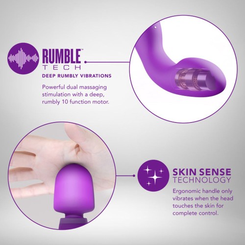 Wellness Dual Sense Rechargeable Silicone Dual Ended G-Spot Wand Vibrator Purple