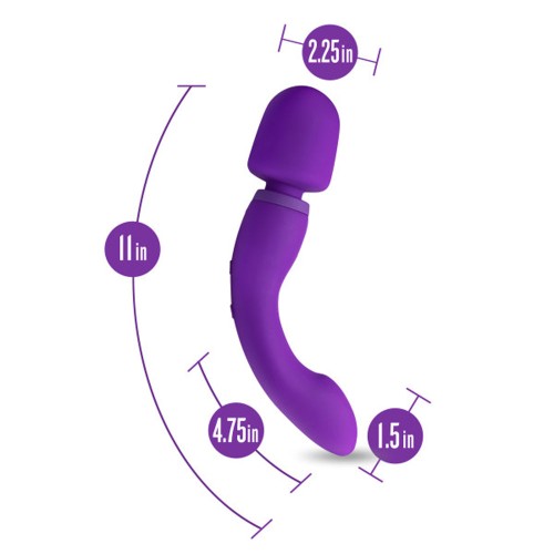 Wellness Dual Sense Rechargeable Silicone Dual Ended G-Spot Wand Vibrator Purple