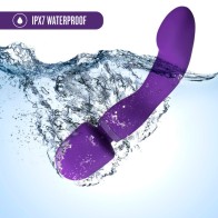 Wellness Dual Sense Rechargeable Silicone Dual Ended G-Spot Wand Vibrator Purple