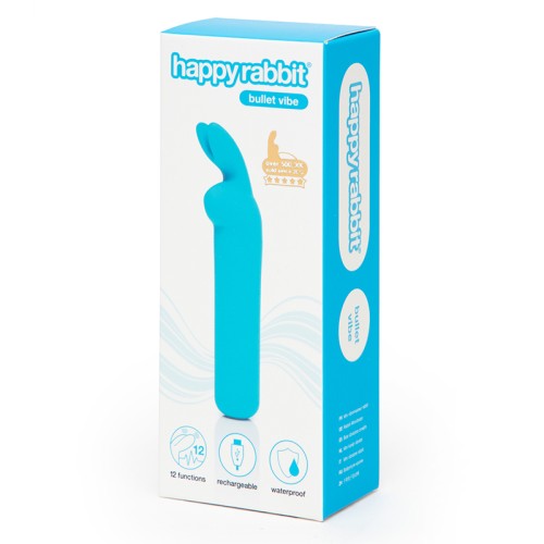 Vibrador Bullet de Silicona Recargable con Orejas Happy Rabbit Azul - Placer Específico