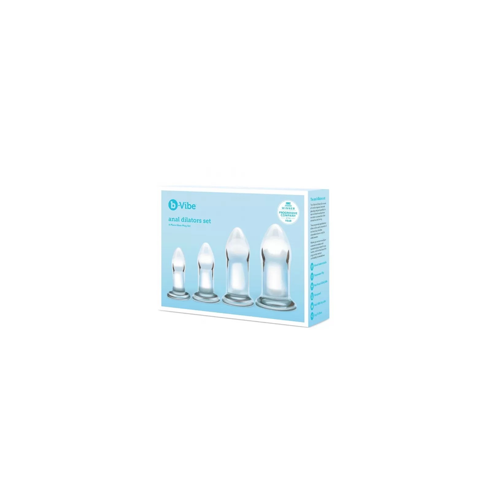 Set de Dilatadores Anales de Vidrio b-Vibe de 4 Piezas