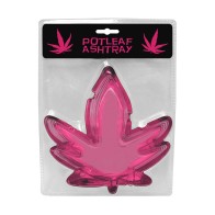 Pot Leaf Pink Glass Ashtray