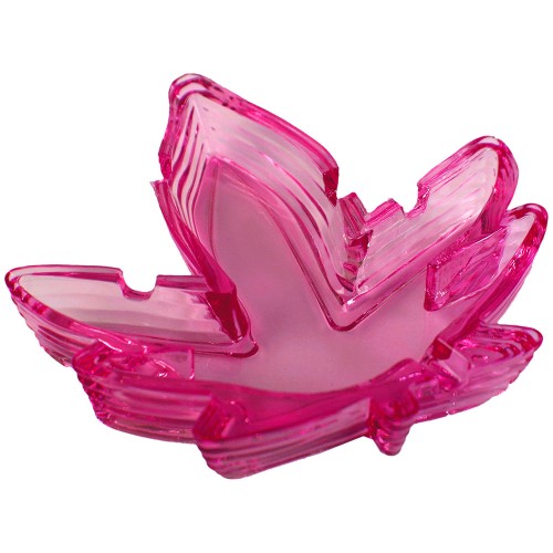 Pot Leaf Pink Glass Ashtray