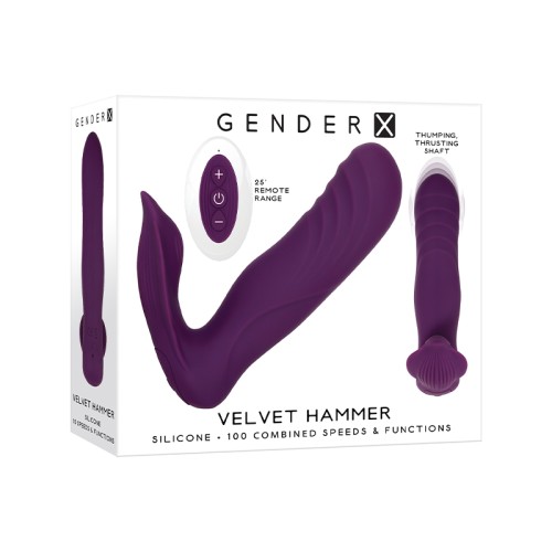 Velvet Hammer Dual Stimulator - Rechargeable Purple