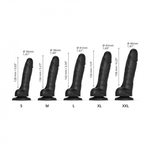 Dildo Realista de Silicona Doble Densidad Strap-On-Me Negro L