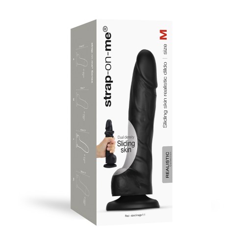 Dildo Deslizante de Silicona de Densidad Dual Strap-On-Me Negro M