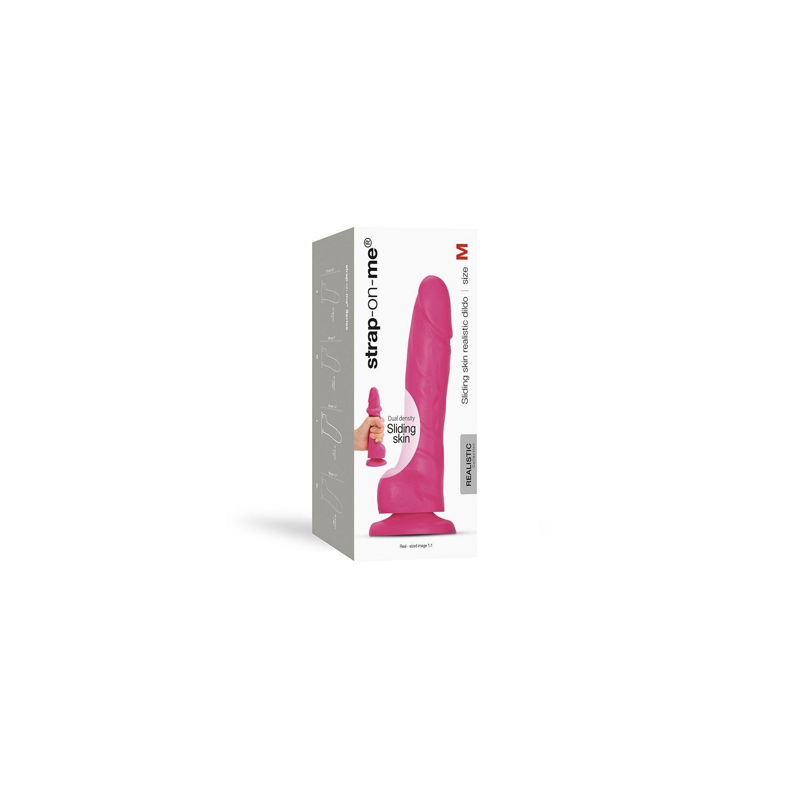 Strap-On-Me Realistic Sliding Skin Dildo Fuchsia M