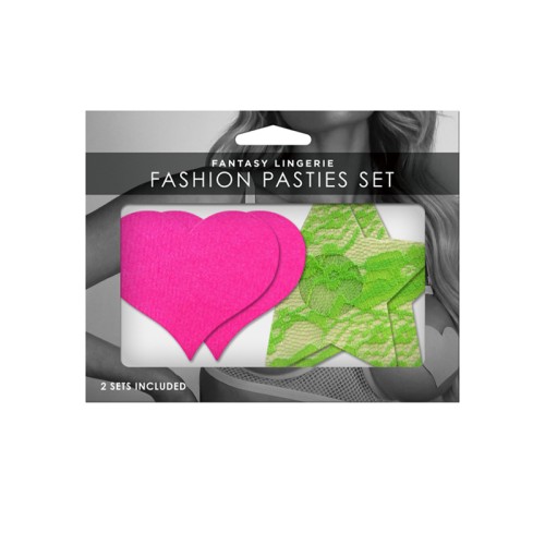 Fantasy Lingerie Neon Pasties 2-Pack - Flirty Accessories