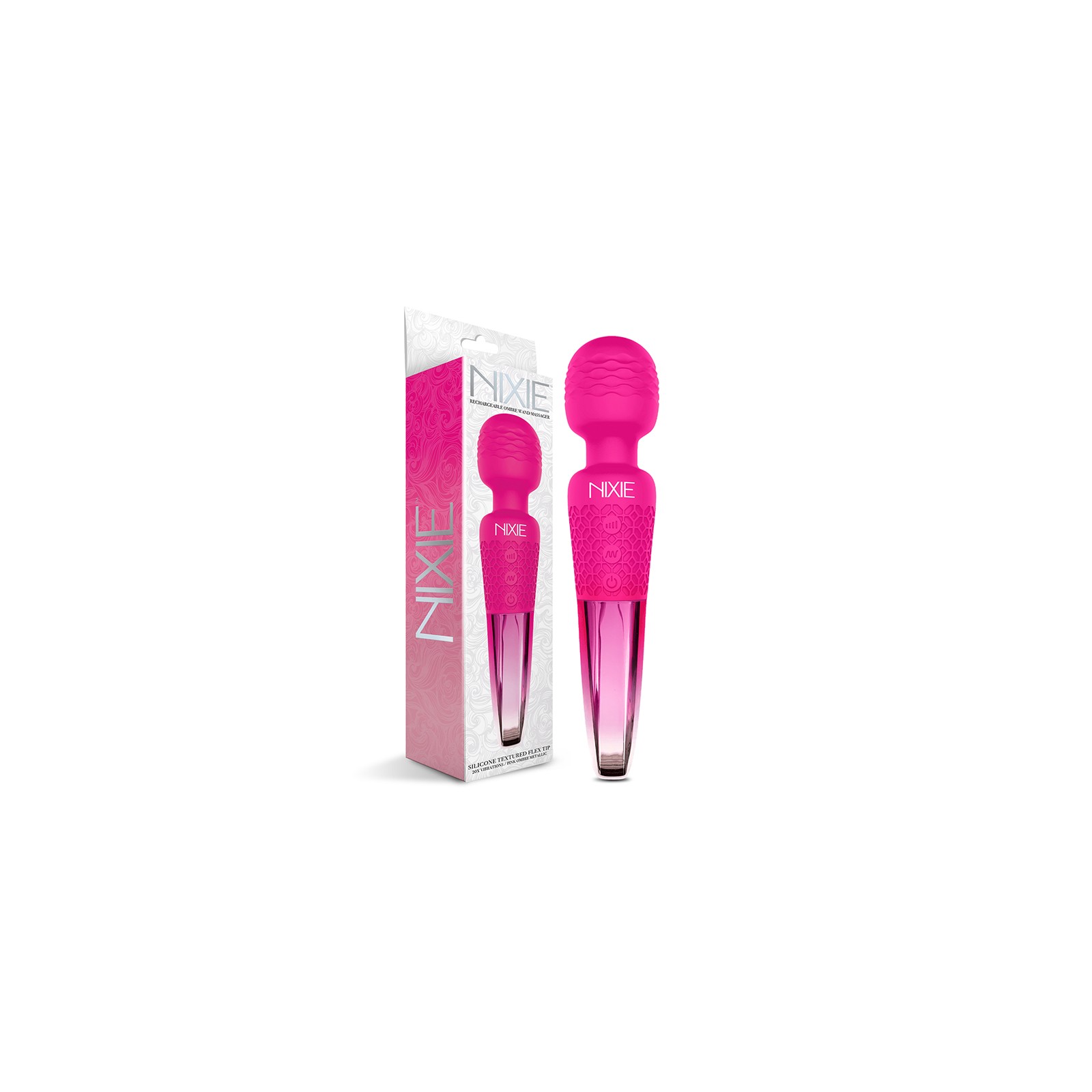 Nixie Rechargeable Wand Massager Pink Ombre - Powerful Vibration