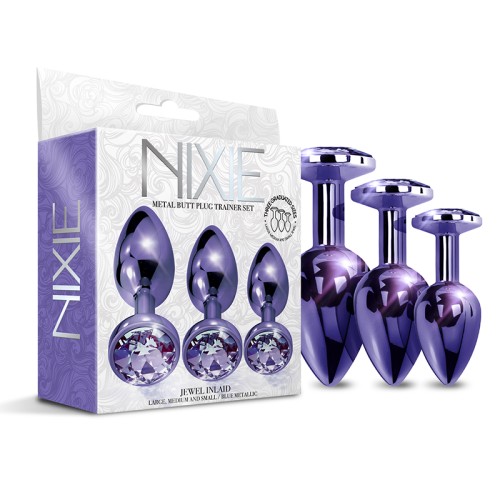 Conjunto de Plug Anal Entrenador Nixie Metálico Púrpura | 3 Tamaños