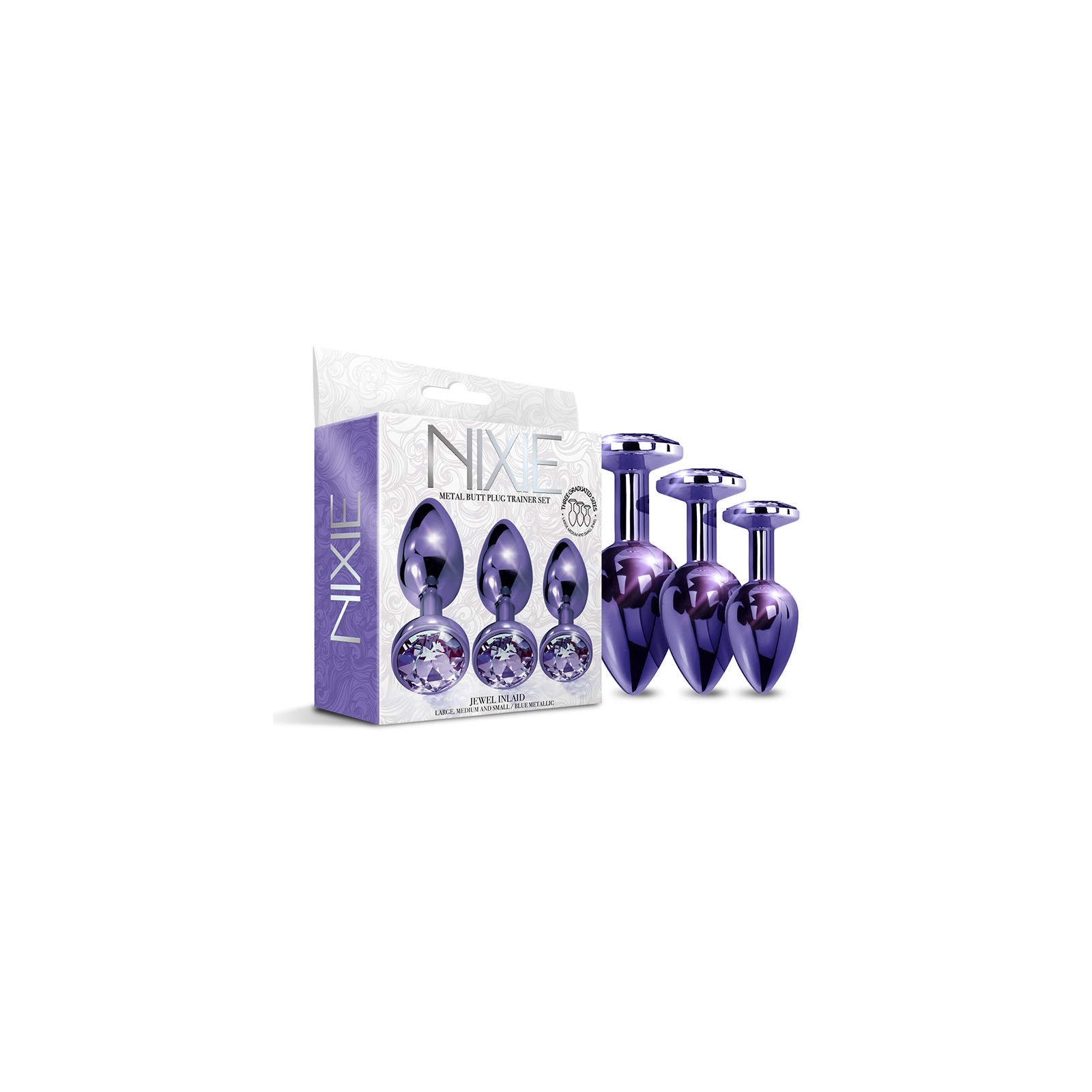 Conjunto de Plug Anal Entrenador Nixie Metálico Púrpura | 3 Tamaños