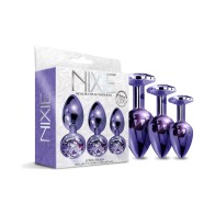 Conjunto de Plug Anal Entrenador Nixie Metálico Púrpura | 3 Tamaños