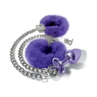 Nixie Metal Butt Plug & Furry Handcuff Set