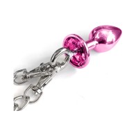 Nixie Pink Metal Butt Plug and Furry Cuffs Set