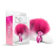 Nixie Metal Butt Plug with Ombre Tail Pink