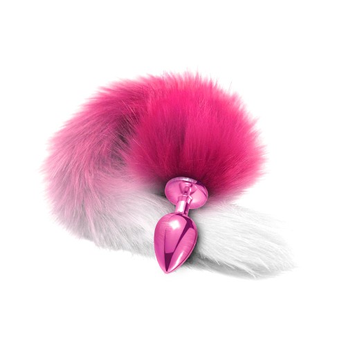 Nixie Metal Butt Plug with Ombre Tail Pink