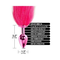 Nixie Metal Butt Plug with Ombre Tail Pink