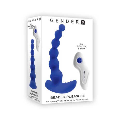 Gender X Beaded Pleasure Probe Vibrator Blue