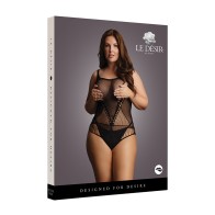 Le Desir Contrast Net Teddy Black Queen Size