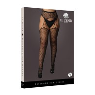 Le Desir Leopard Suspender Pantyhose for Queen Size