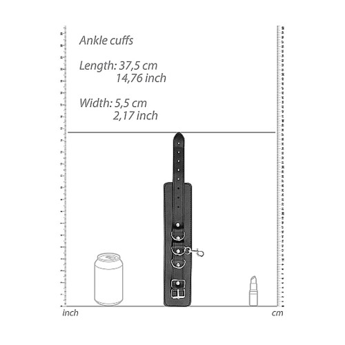 Ouch! Black & White Bonded Leather Hogtie with Hand & Ankle Cuffs