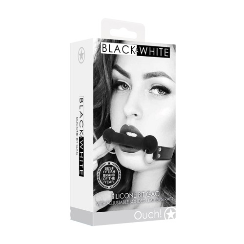 Gag de Silicone Black & White Ouch! para Amantes del BDSM