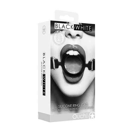 Ouch! Silicone Ring Gag with Leather Straps