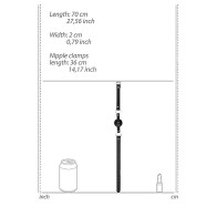 Ouch! Gag Negro & Blanco con Pinzas para Pezones