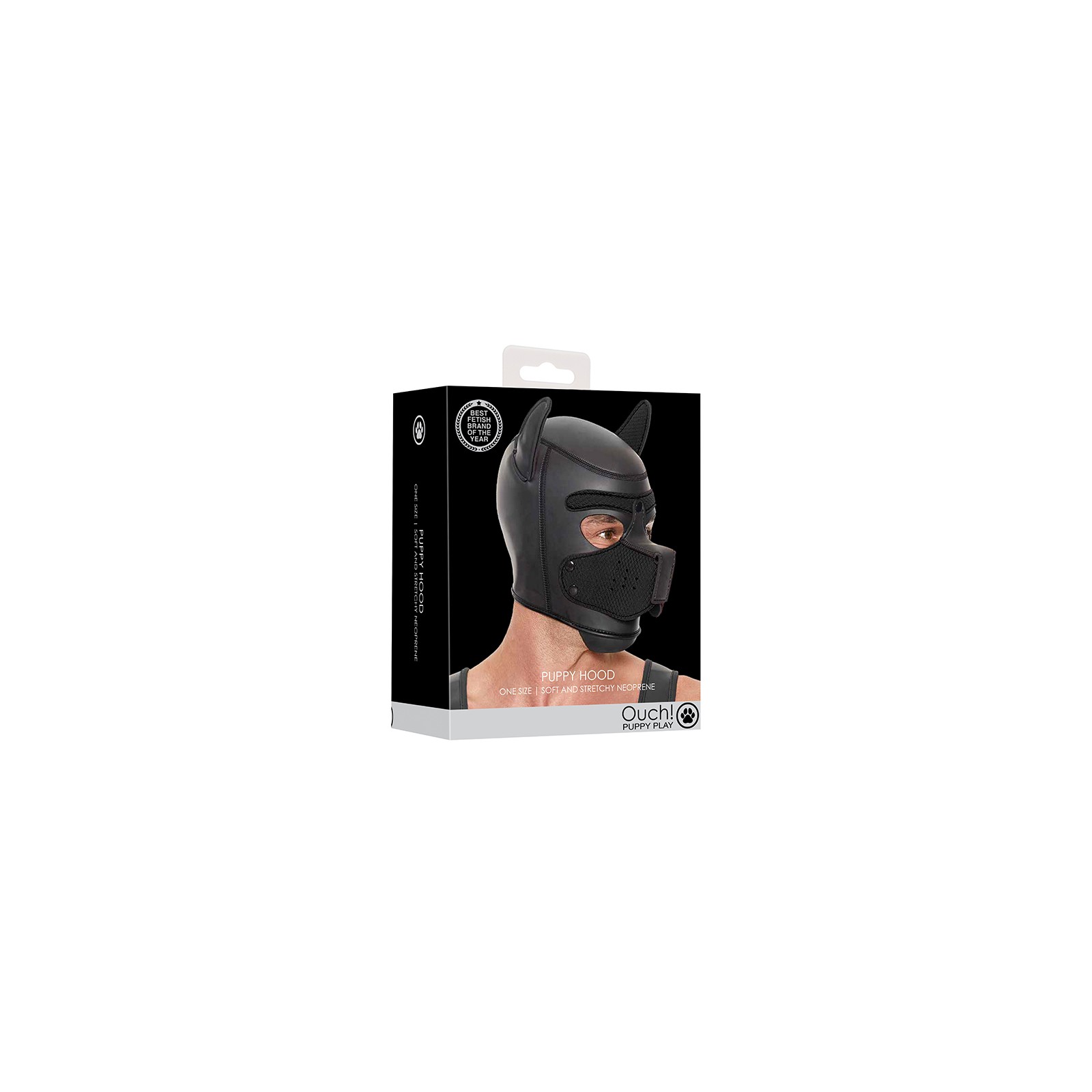 Ouch! Puppy Play Neoprene Puppy Hood Black