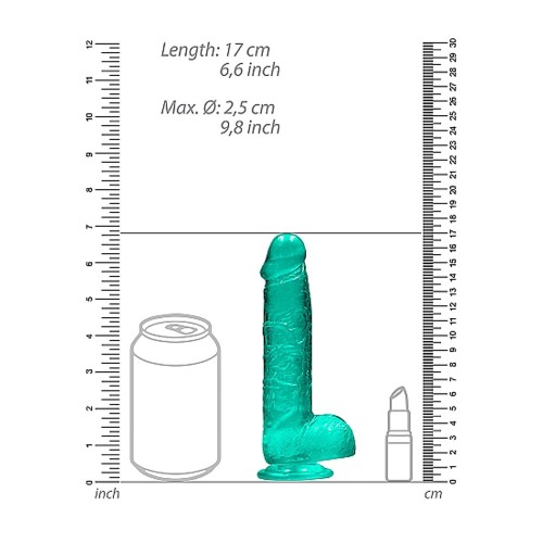 RealRock Crystal Clear Dildo with Balls