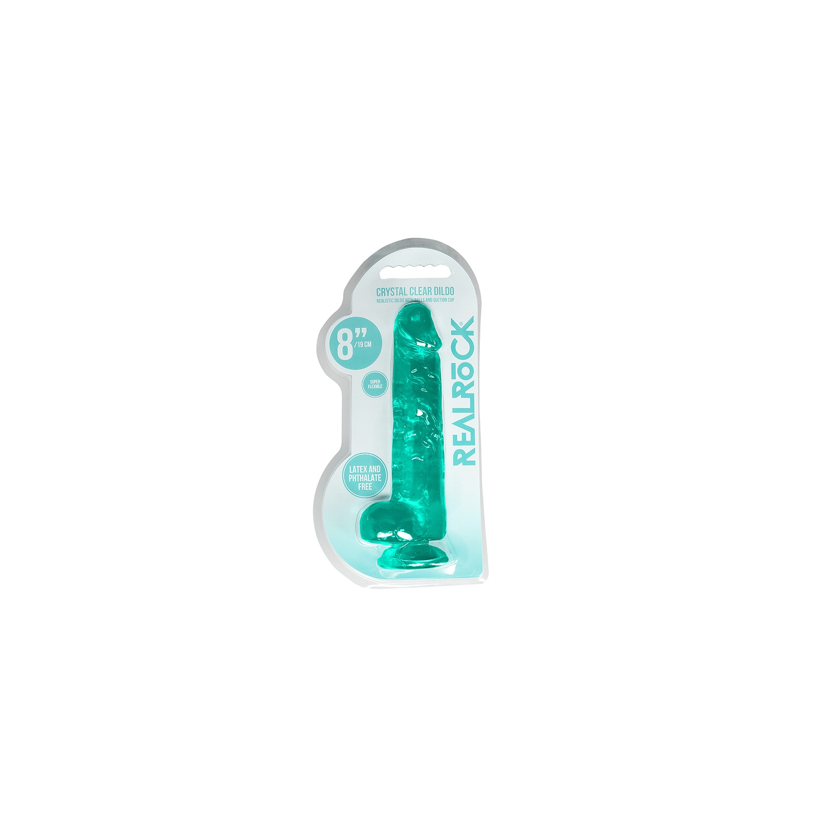 Dildo RealRock Crystal Clear de 8 pulgadas